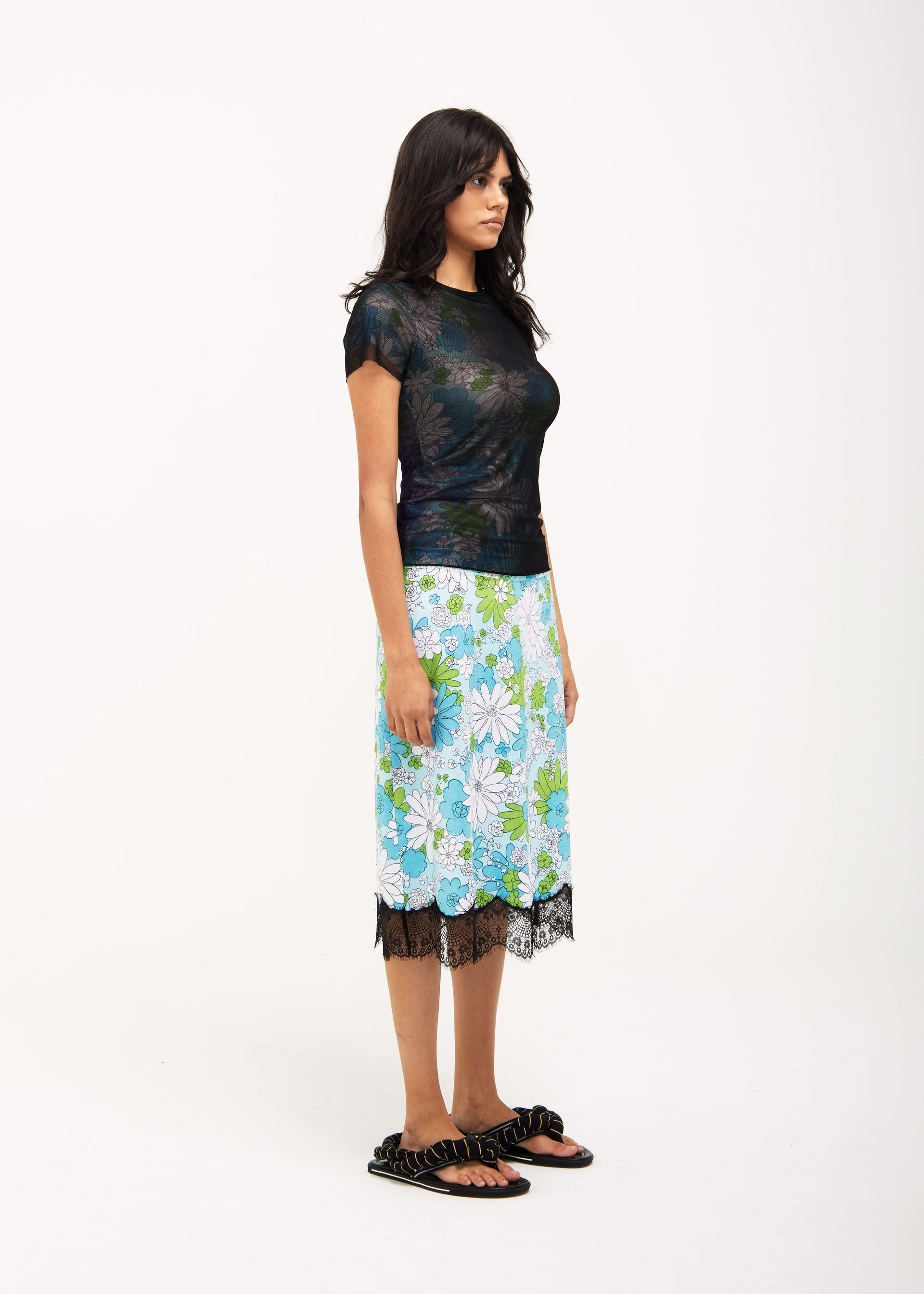 Print Slip Skirt